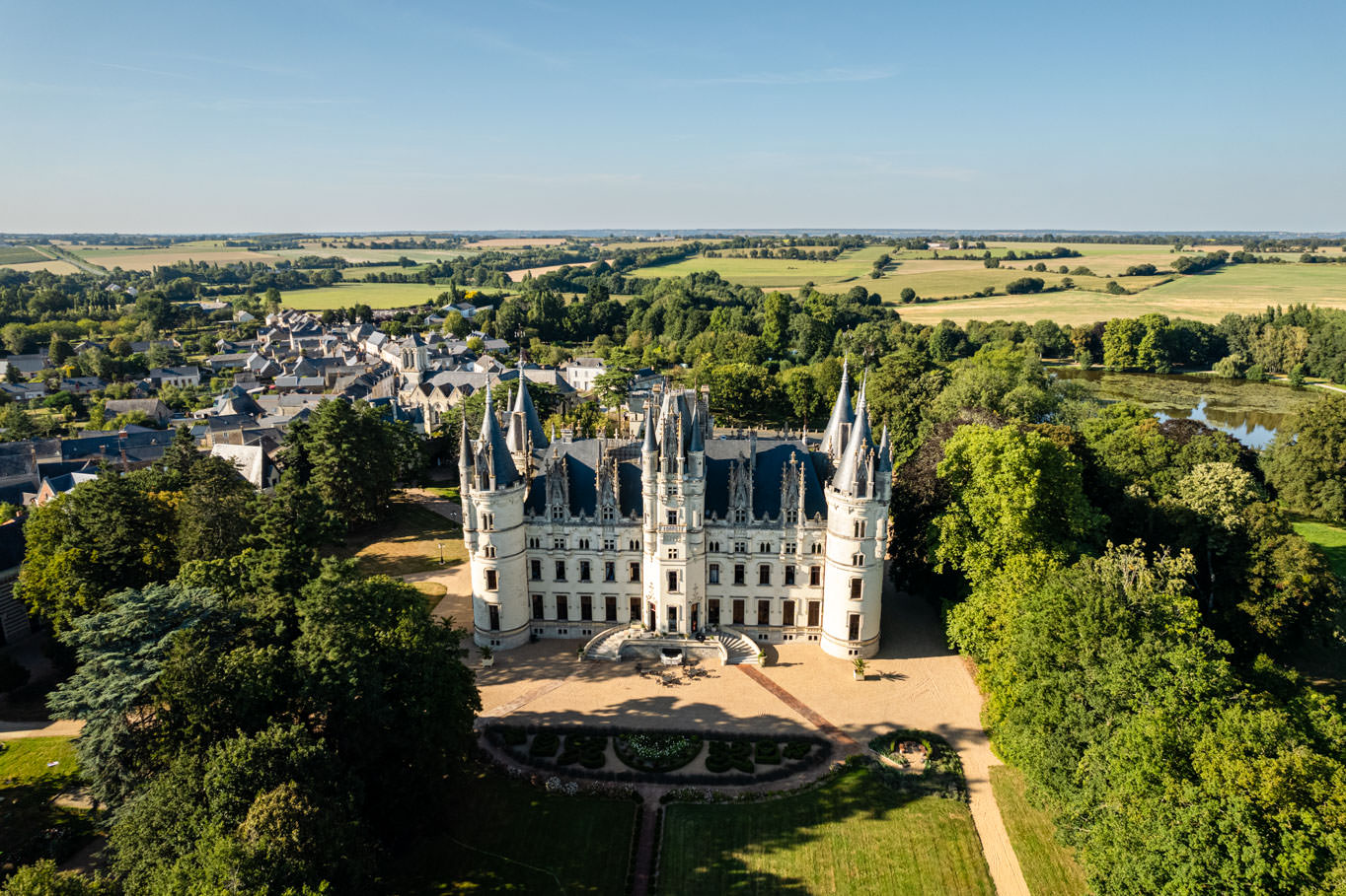 chateau challain view from drone